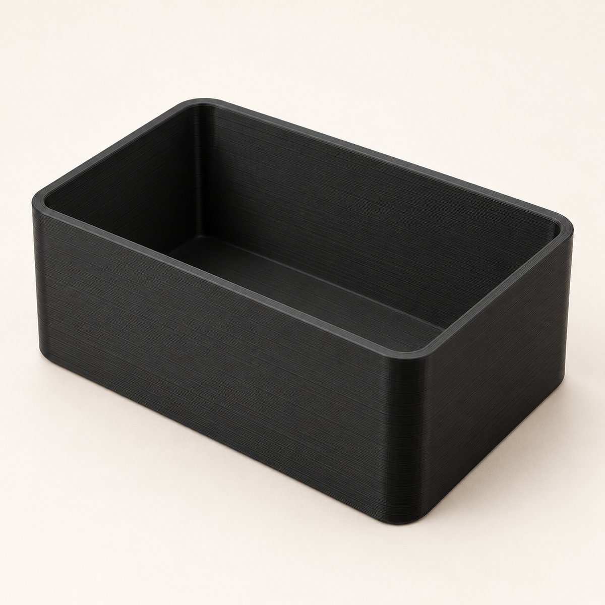 AI-generated illustration of black Deep Small Parts Storage Bins