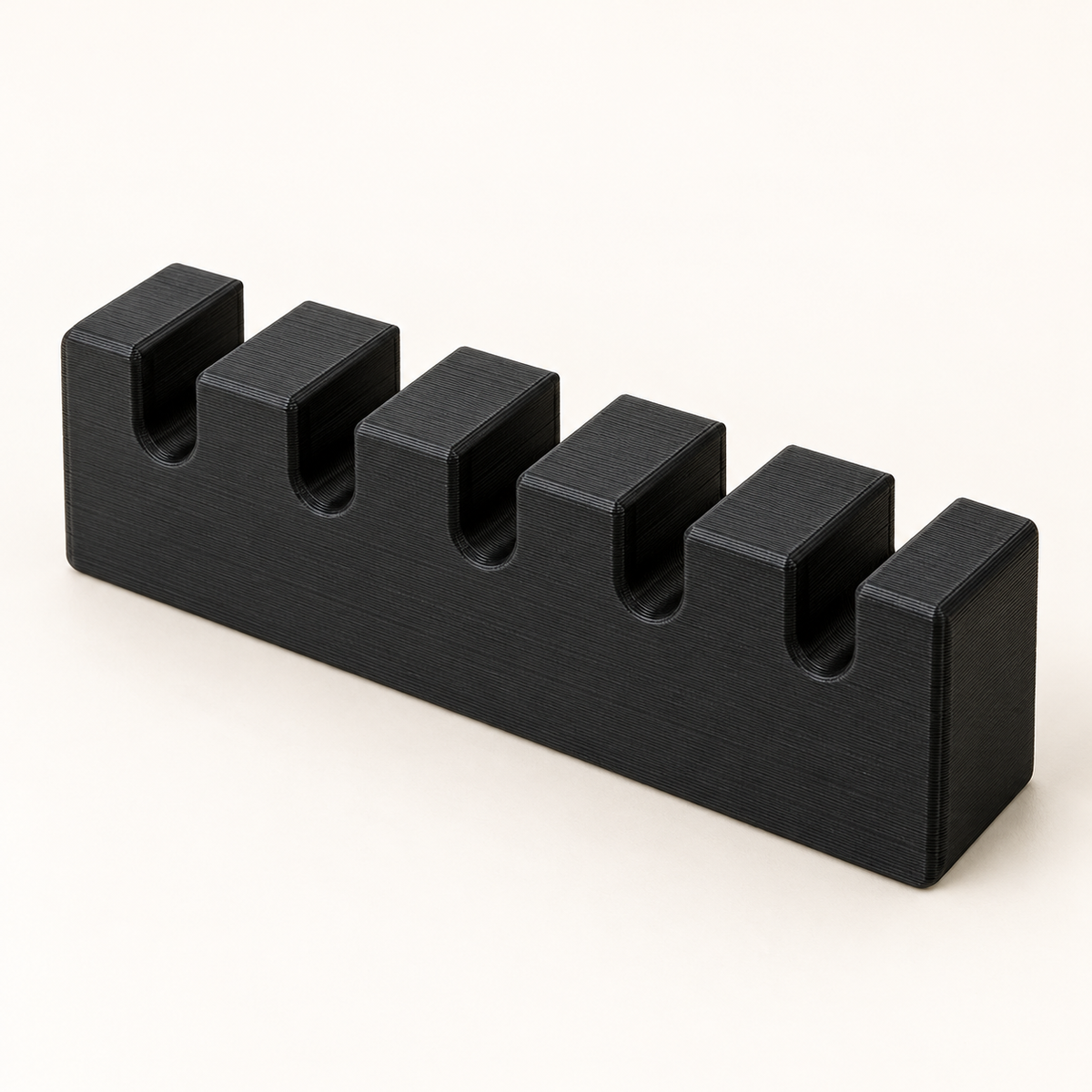 AI-generated illustration of black Desktop Cable Parking Blocks