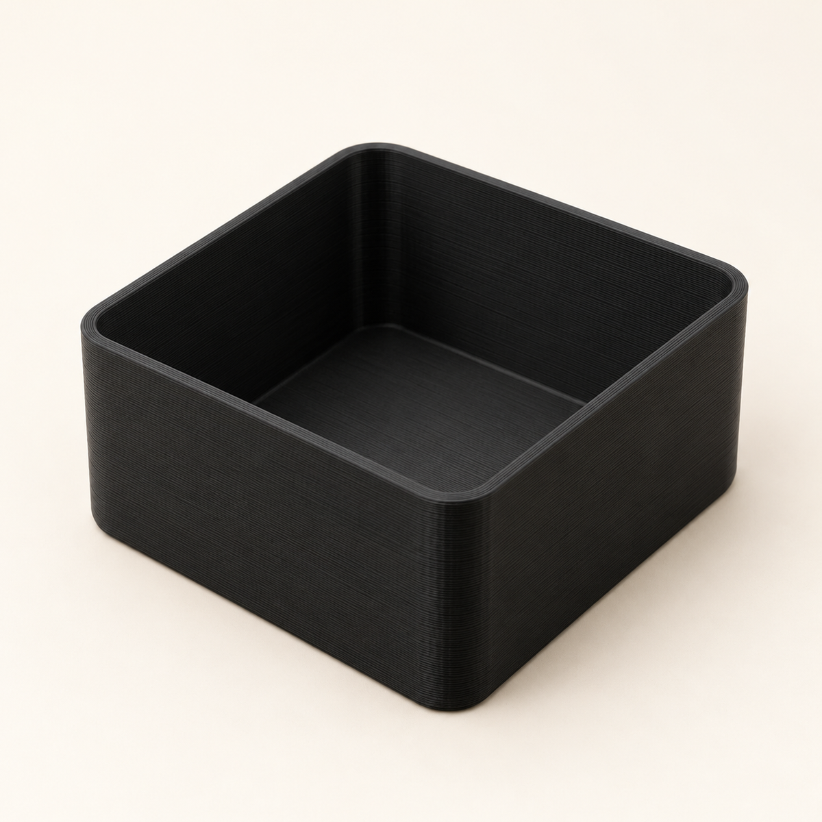 AI-generated illustration of black Square Drawer Storage Bins