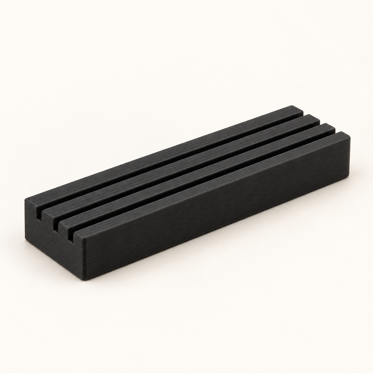 AI-generated illustration of black Desktop Card Display Rails