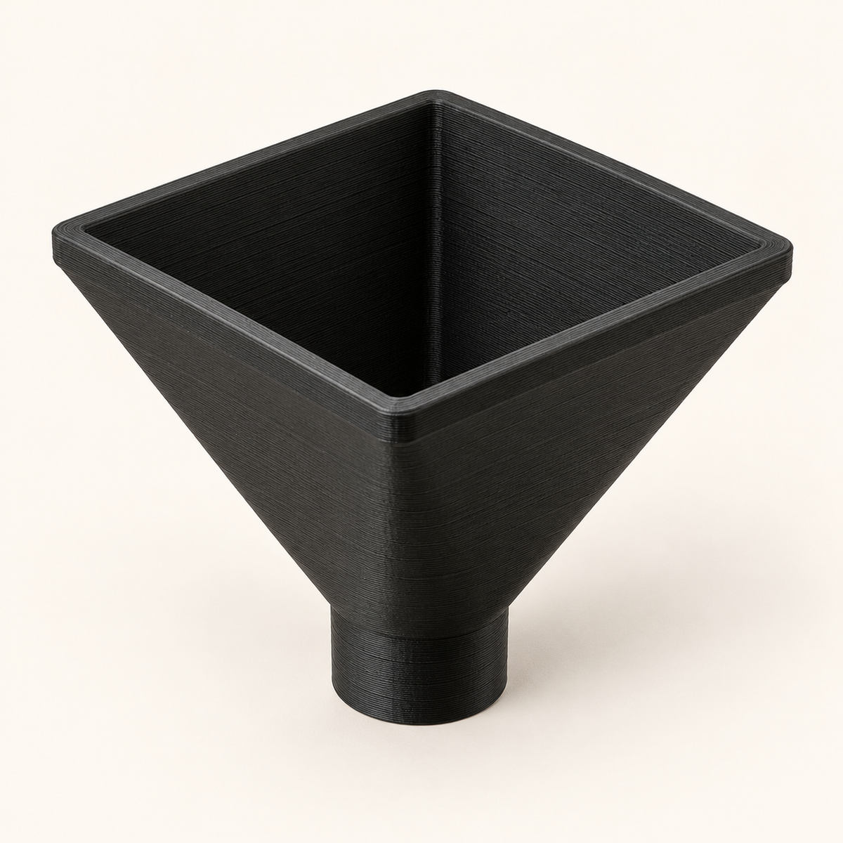 AI-generated illustration of black Dry Parts Sorting Funnels